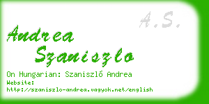 andrea szaniszlo business card